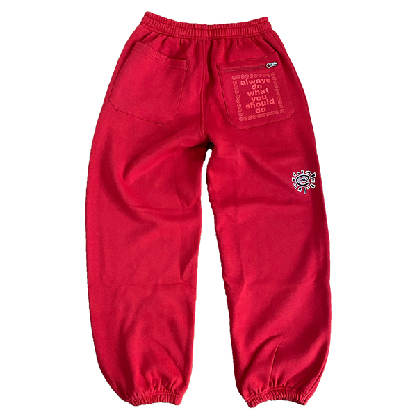 Red jogger rel@xed